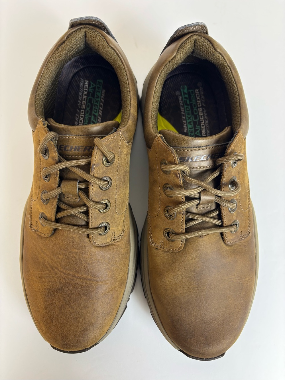 Skechers Relaxed Fit Knowlson Leland Leather Sneakers Comfort Shoes Brown Size 9 - Picture 5 of 15